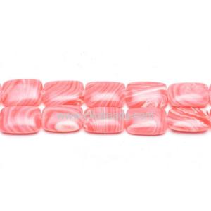 Cheap Red Synthetic Striped Turquoise Puffy Rectangles Gemstone Bead Supplies for sale