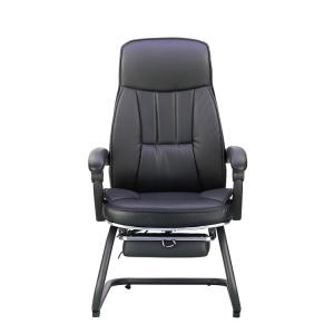 China Black High-Back Leather Office Chair With Swivel And Adjustable Height on sale