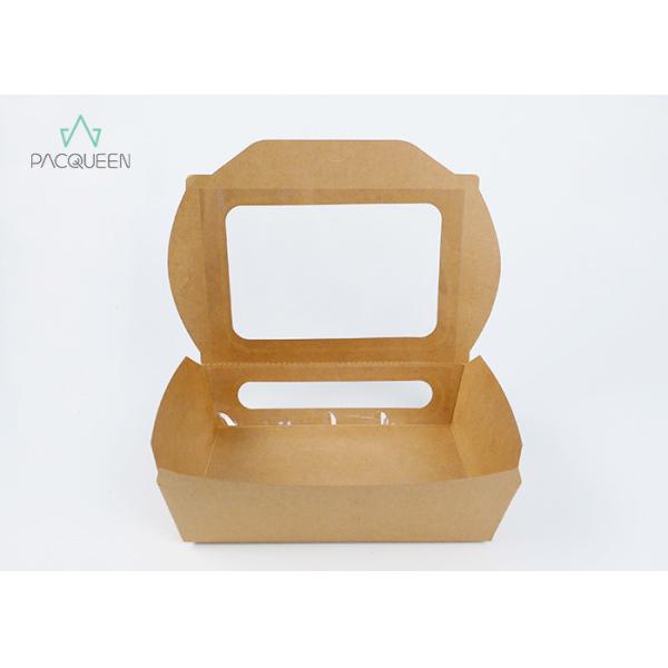 Quality Sandwich Disposable Paper Takeaway Boxes Clear Windowed PE / PLA Lining wholesale