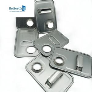 Unlined Surface Tin Can Handle Silver / Gold Color For Rectangular Top