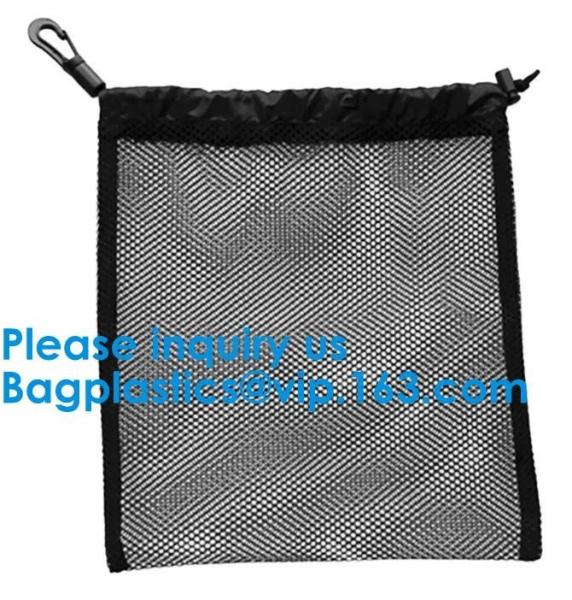 Promotion Small Polyester Mesh Drawstring Bag Customs Size and Logo printing