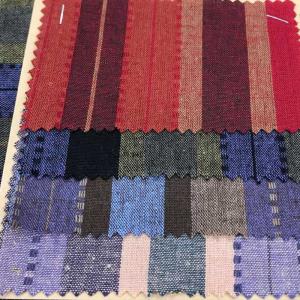 Plain Cotton Linen Blend Woven Yarn Dyed Stripe Fabric 140gsm Organic