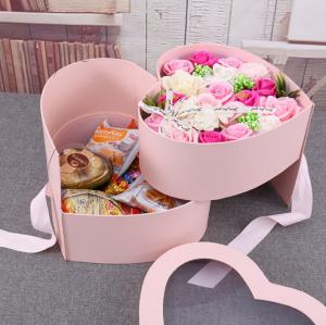 Cheap Exquisite Gift Packaging Boxes Romantic Round Double Layer Rotating Soap Flower Box for sale