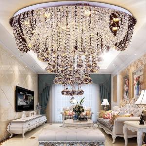 Simple Round Indoor Crystal Ceiling Light Glass with Dimmable (WH-AC-05)