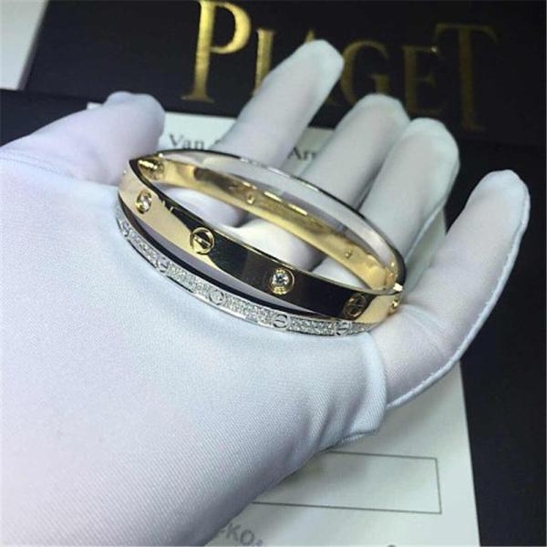 C Double ring bracelet Love bracelet, 18K gold. With a screwdriver. Jewelry factory in Shenzhen, China