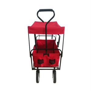 OEM Foldable Wagon Cart Bag Kids Beach Wagon With Canopy Removable