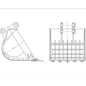 OEM 1Cbm Excavator Skeleton Rock Bucket For CAT320 ZX200 DX200 SY205C