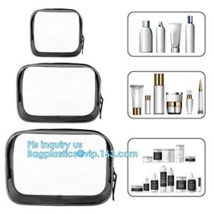 cusotm logo rope handle clear pvc bag with zipper, handle transparent cosmetic bag, k Make Up Travel Bag, Organize