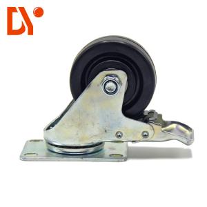 Flat Industrial Caster Wheels Anti Static Black Color 100kg Loading Capacity