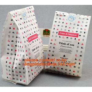 Bakery bread sandwich donut packaging food grade kraft paper bag with clear