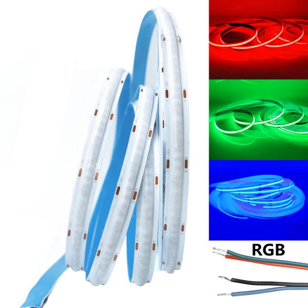 Dc24v IP20 Flexible RGB COB LED Strip 630 Leds/M Linear Led Lighting Rgb Full Color