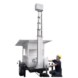 China Q235 Steel Solar Security Trailer With 6.5m Electric Mast High Performance on sale