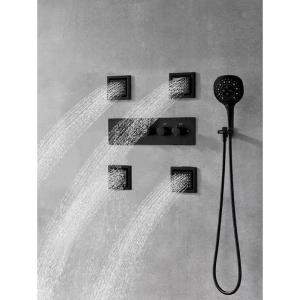 Shower Ceiling Bathroom Shower Faucet Set Luxury LED Thermostatic High Flow Rain