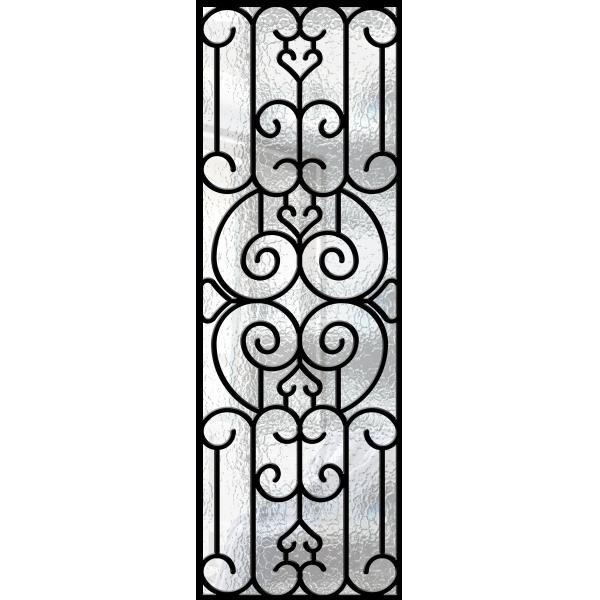 Prevent Freezing Tempered Wrought Iron Door Glass Silk Screening Great Security Feature