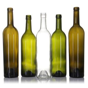 32oz 750ml Customized Burgundy Wine Glass Round Bottle With Cork Stopper