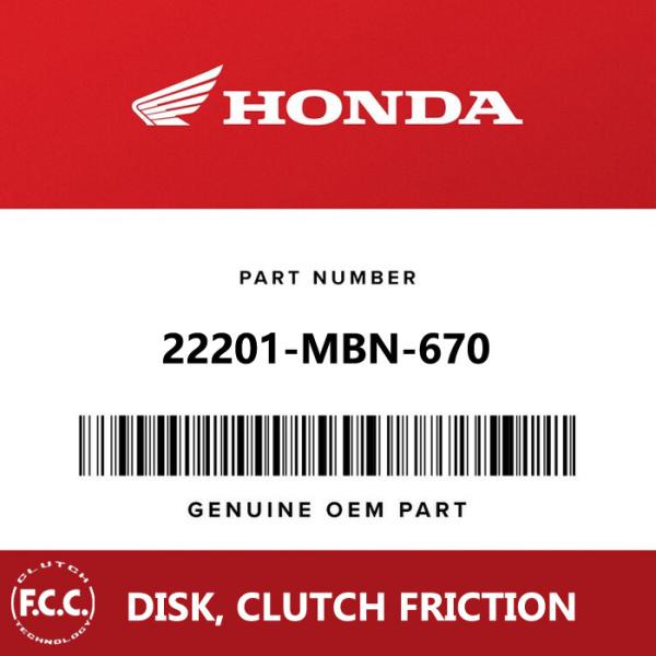22201-MBN-670 FCC Clutch Plate Friction Clutch Lining And Clutch Disc For Honda