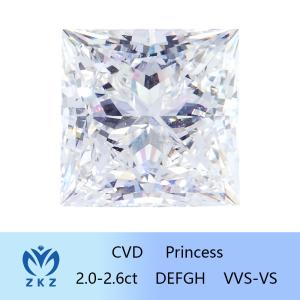 China IGI Certified Princess Cut Lab Diamond As Grown CVD Synthetic Diamond 2ct-2.6ct Factory Direct Sale on sale