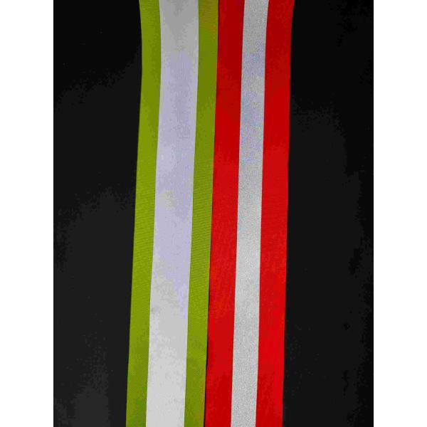 Safety Silver Reflective Webbing Ribbon Tape Trim Strip Sew On 25mm x 50meter (yellow silver)