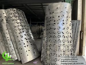 China CNC Perforating Metal Cladding Panel For Column With Laser Cut Pattern LED Light Inside on sale
