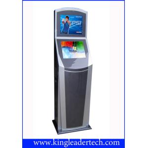 Silm Two Displays Floor Standing Touch Screen Kiosk For Self Service /