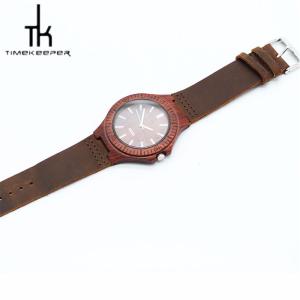 Wood Dial Japan Quartz Minimalist Leather Watch Moon Phase Heart Rate Monitor