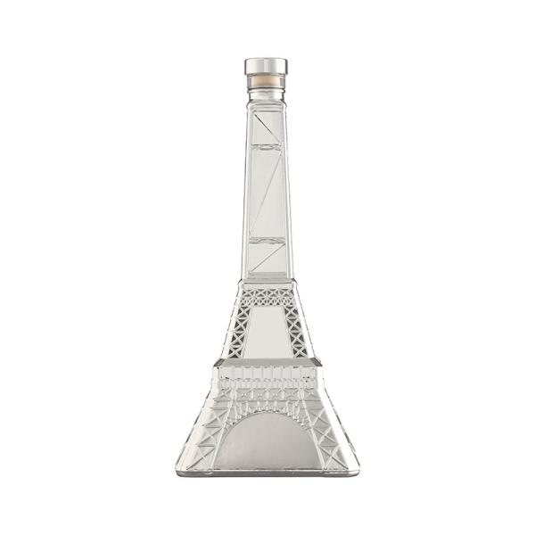 500ml Eiffel Tower Shape Glass Bottle with Cap Unique Design and Super Flint