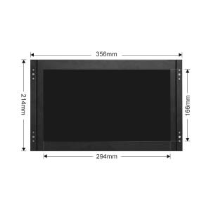 Polcd 13.3 Inch Metal Case Industrial LCD Monitor Open Frame Touch Screen VGA