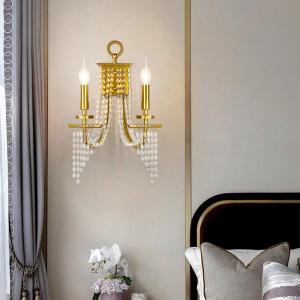 China JYLIGHTING Postmodern Crystal Wall Lamp Dining Living Room Hallway Corridor French Style Gold Iron Frame Wall Lights Home Hotel on sale
