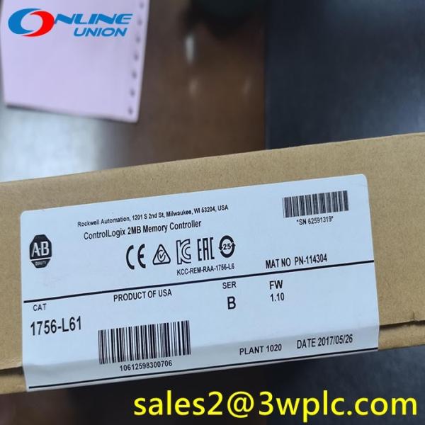 Quality 1756-L61 Allen Bradley ControlLogix 2 MB Memory Controller SER B wholesale