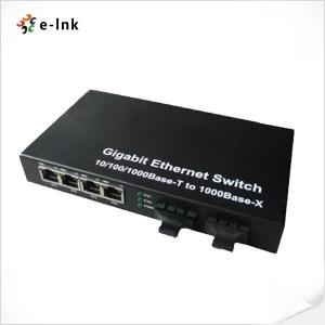 China Din Rail SC SFP Fiber Optic Media Converter Switch 10/100/1000M 4-TX on sale