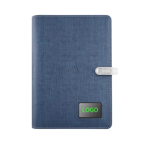 Quality Moistureproof Power Bank Smart Notebook , Leather Notepad With Wireless Charger wholesale