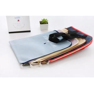 OEM shopping tote color zipper lunch Customized file canvas bag,Recycled canvas