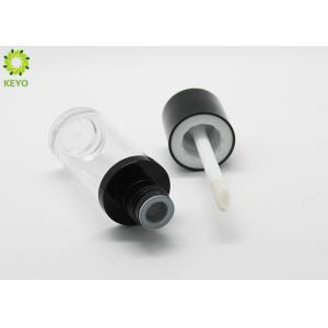Round Plastic Lip Gloss Tube / Empty Foundation Containers With Brush Capacity