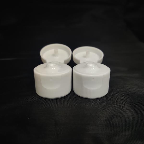 White Ribbed Wall 20mm Disc Top Cap For Hand Sanitizer Bottle