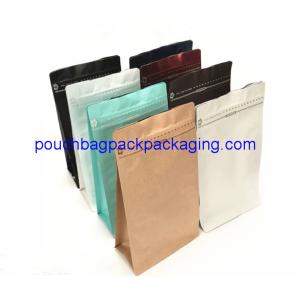 Block bottom stand up pouch, coffee bag, 95x55x185mm, 150 microns