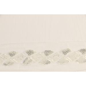 Delicate Fanlike Sequin Lace Trim 60mm Width Bugles Equipped