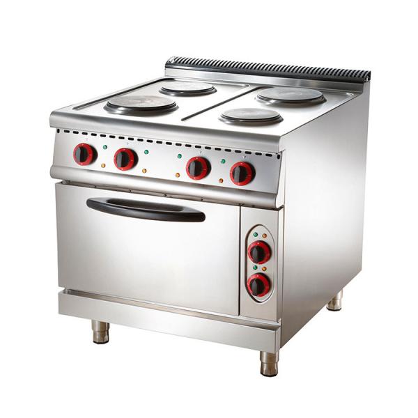 Commercial Aomei Electric Cooking Range with 4 Square Hot Plates and Oven Model