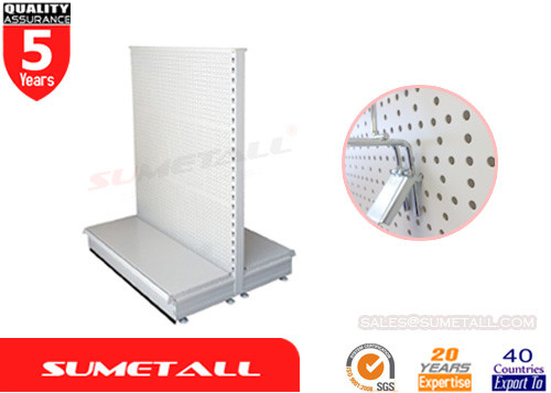 Quality Supermarket Gondola Shelving With Perforated Panel , Retail Shop Display Stands wholesale