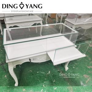 Custom Full White European Style Wood Jewelry Showcase No Installation And Can