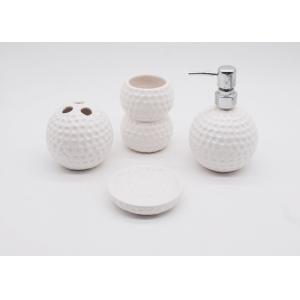 China Hand Painted Ceramic Golf Bathroom Accessories Sets Sanitary Ware Solid White Color on sale