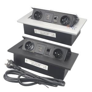 Cheap Multimedia Office Desktop Pop Up Electrical Power Sockets With RJ45 for sale