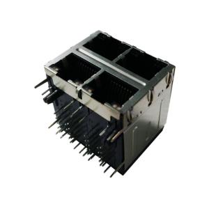 Cheap ARJM22A1-A12-AA-EW2 Stacked 2x2 Port Magjack 8P8C Rj45 Shielded 10/100 Base - T for sale