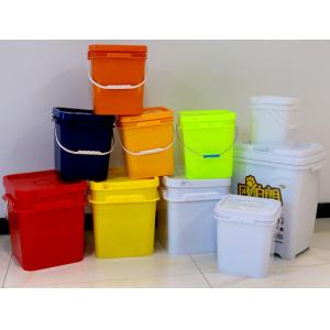 Chemical Resistant White Square Plastic Buckets With IML Printing For Durable