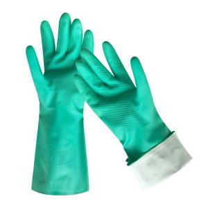 15 Mil Green Nitrile Glove CE Certified Beaded Cuff for Added Protection
