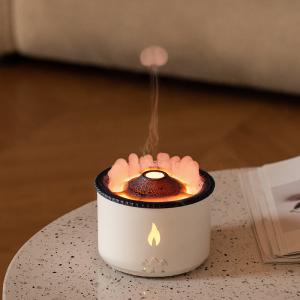 Flame LED Light 350ml Volcano Humidifier with Style Flame Aroma Diffuser and