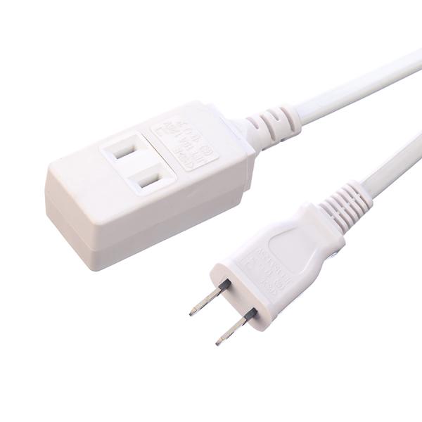 2X2mm2 Oxygen Free Bared Stranded Copper Conductor JET 2 Pin Plug Male End Type Japan PSE Standard Laptop Extension Cord