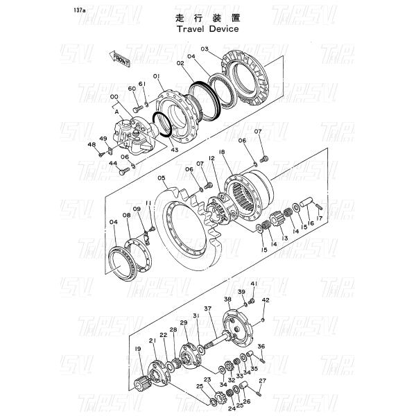 Gear Meshing EX100 Excavator Final Drive Housing 1009905 High Precision