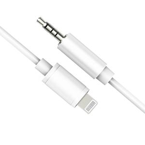 White Iphone 12 Charging Cord , OCC 3.5 Mm To Lightning Audio Cable