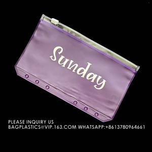 Cash Budget Envelopes For Budgeting Slider Zipper Binder Pouch Loose Leaf Bags