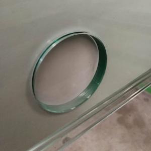 Big Handle Hole Shower Tempered Glass CNC Stained Polished